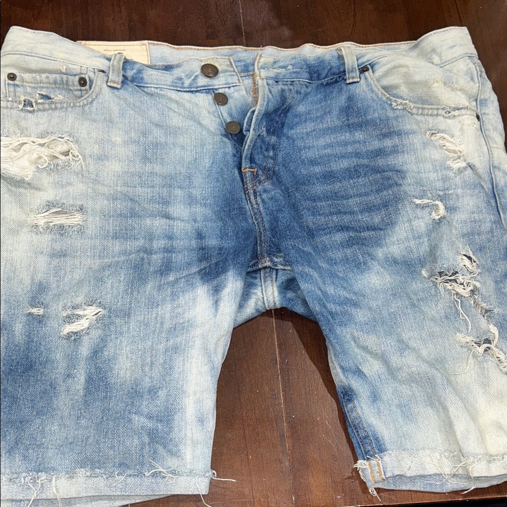 Hollister Light Blue Distressed Jean Shorts